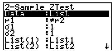 CASIO FX-9860GII - 2-Sample Z Test - 1