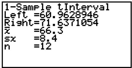 CASIO FX-9860GII - 1-Sample t Interval - 2