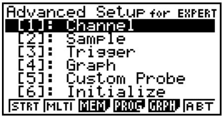 CASIO FX-9860GII - - To configure an EA-200 setup using Advanced Setup - 1