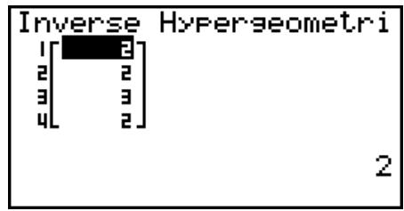 CASIO FX-9860GII - - Inverse Hypergeometric Cumulative Distribution - 2