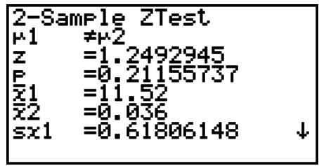 CASIO FX-9860GII - 2-Sample Z Test - 4