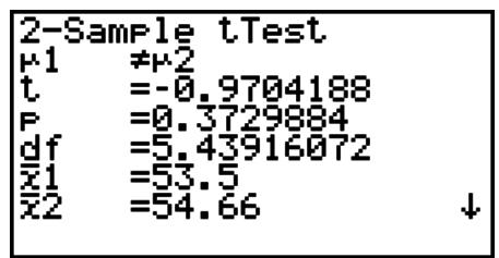 CASIO FX-9860GII - 2-Sample tTest - 4