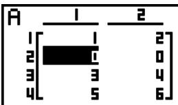 CASIO FX-9860GII - Example To insert a new row between rows one and two - 1