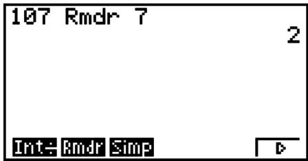 CASIO FX-9860GII - Remainder of Integer ÷ Integer - 1