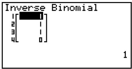 CASIO FX-9860GII - - Inverse Binomial Cumulative Distribution - 2
