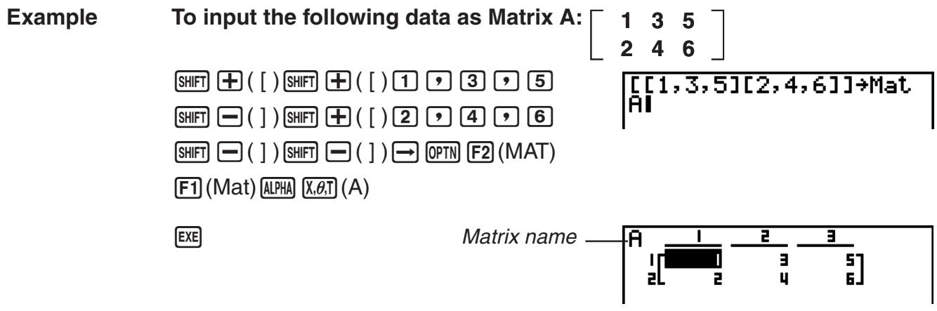 CASIO FX-9860GII - - Matrix Data Input Format - 1