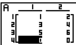 CASIO FX-9860GII - Example To add a new row below row 3 - 1