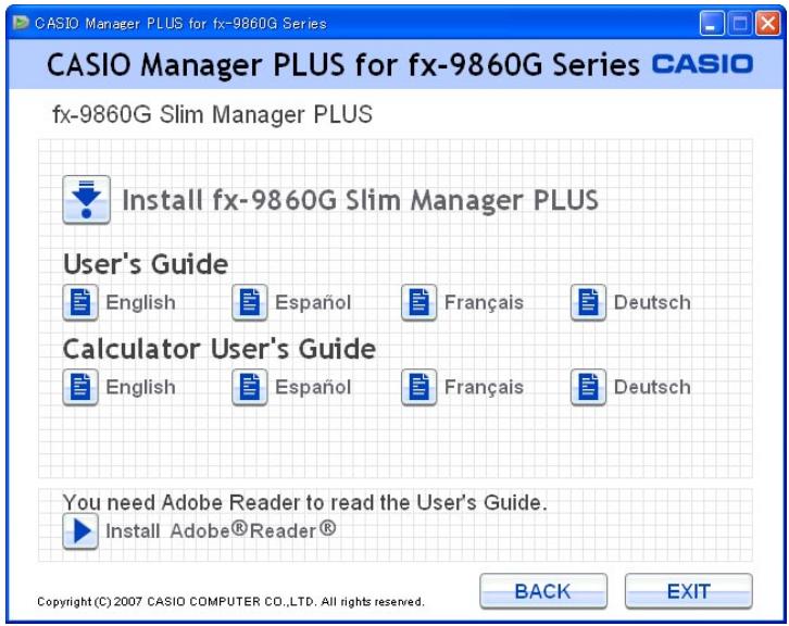 CASIO FX-9860G SLIM MANAGER PLUS - Click "fx-9860G Slim Manager PLUS". - 1