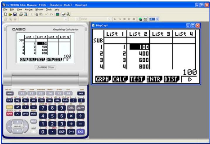 CASIO FX-9860G SLIM MANAGER PLUS - On the [File] menu, select [Screen Cap] to display a capture of the emulator LCD screen. - 1