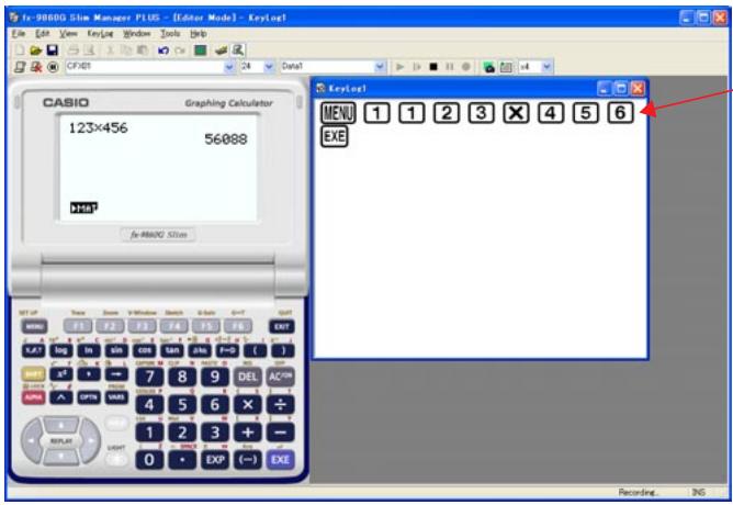 CASIO FX-9860G SLIM MANAGER PLUS - To record emulator key operations using Key-Log - 1