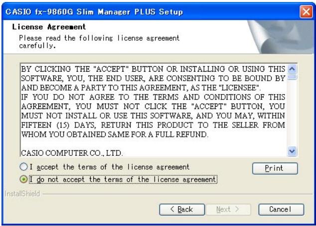 CASIO FX-9860G SLIM MANAGER PLUS - Click "Install fx-9860G Slim Manager PLUS". - 2