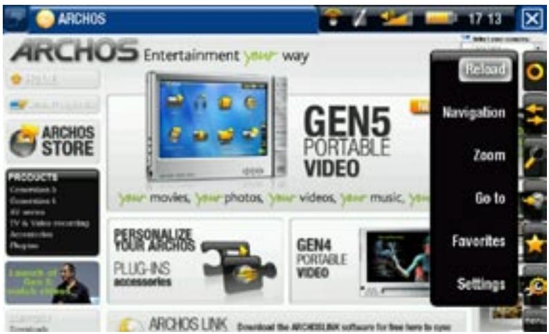 ARCHOS 405 - UTILISER LE NAVIGATEUR INTERNET - 1