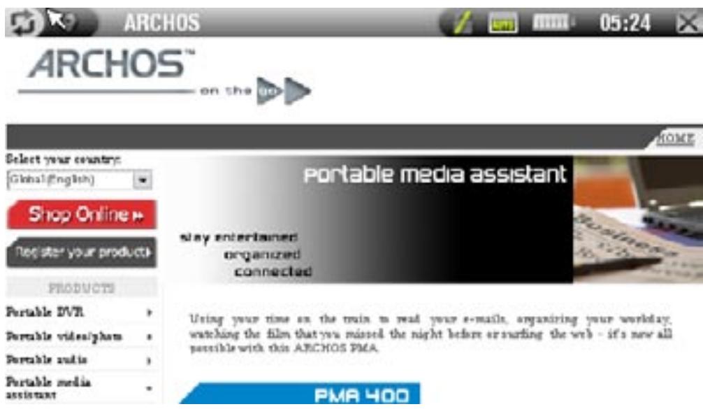 ARCHOS 604 WIFI - USING OPERA - 1