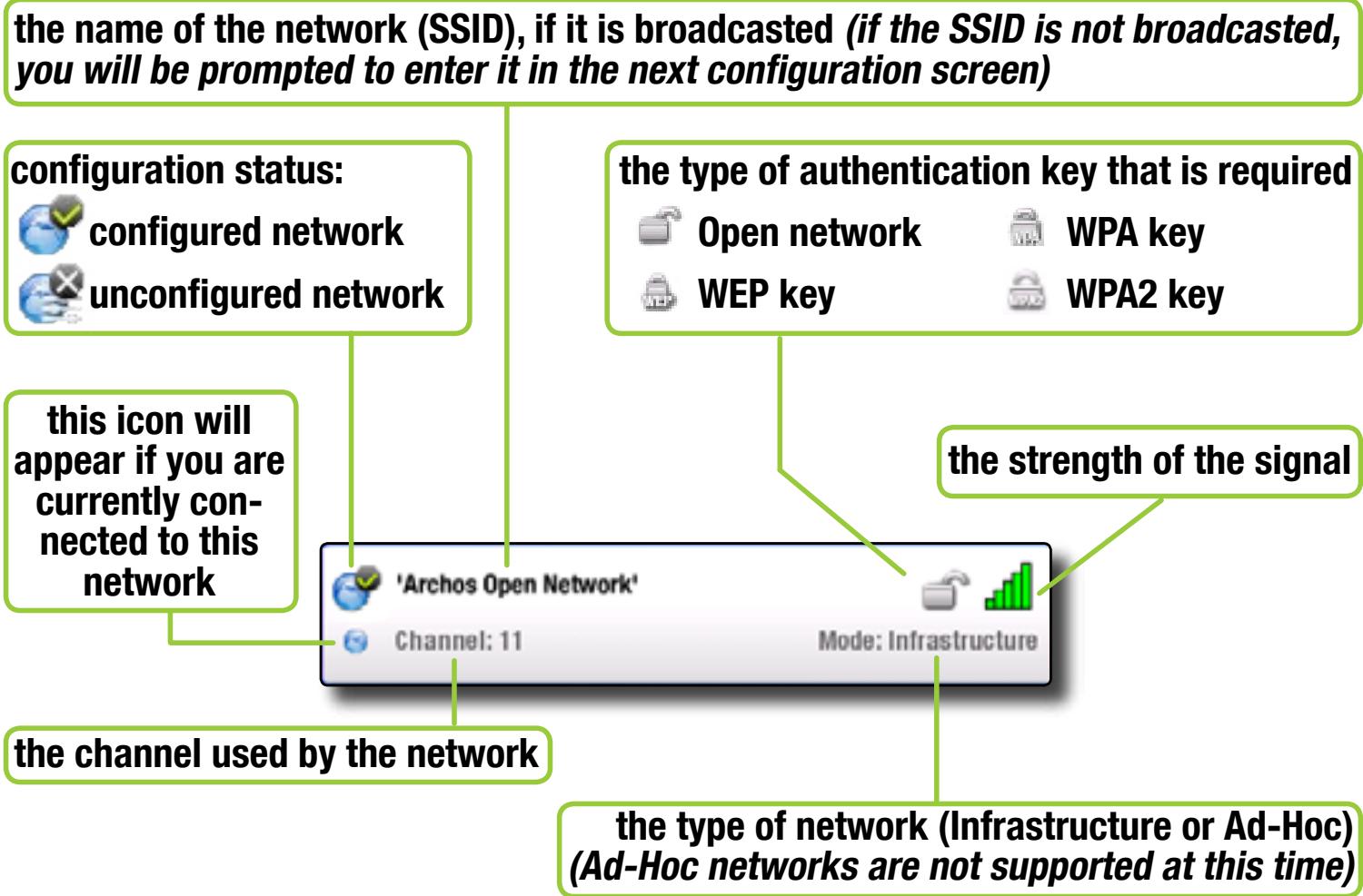 ARCHOS 604 WIFI - THE LIST OF AVAILABLE NETWORKS - 2