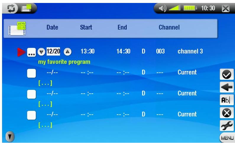 ARCHOS 704 TV - SETTING THE SCHEDULER FOR DIGITAL TV RECORDINGS - 2