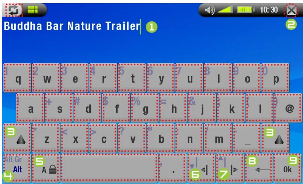 ARCHOS 704 TV - USING THE VIRTUAL KEYBOARD - 1