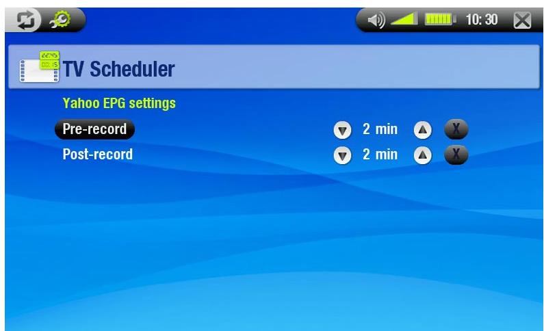 ARCHOS 704 TV - SPECIAL YAHOO!® EPG SETTINGS - 1