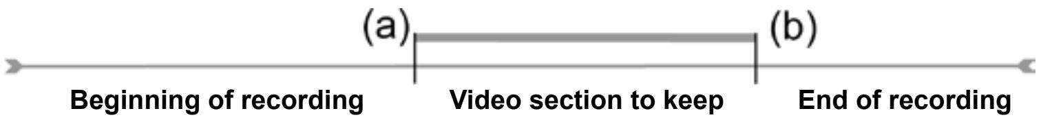 (a) Beginning of recording Video section to keep (b) End of recording
