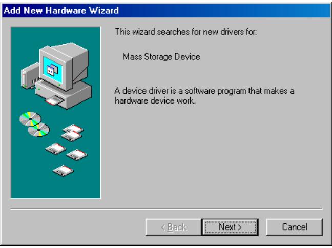ARCHOS ARCFLASH - Driver installation under Windows 98/SE - 1