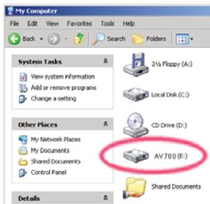 ARCHOS AV 700 - Windows® ME et 2000 - 1