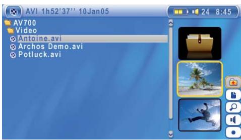 ARCHOS AV 700 - VIDEO - Regarder des videos - 2