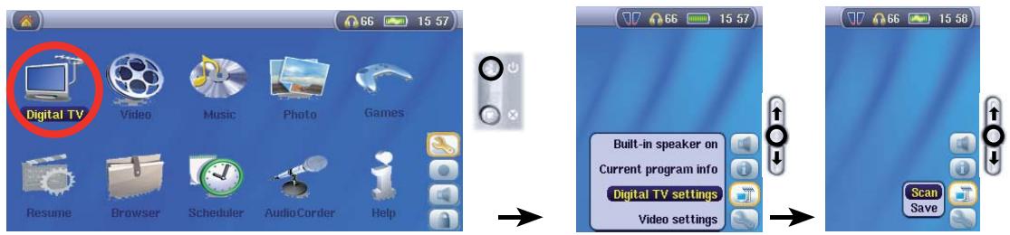 ARCHOS AV 700 TV - Scanning for Channels - 1