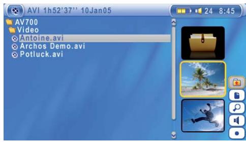 ARCHOS AV 700 TV - VIDEO – Playing Video Files - 2