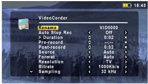 ARCHOS AV 700 TV - Pre-record Screen - 1