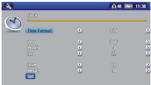 ARCHOS AV 700 TV - Clock Settings - 5