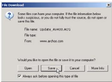 ARCHOS AV420 - Updating the AV400 Firmware Operating System (OS) - 1