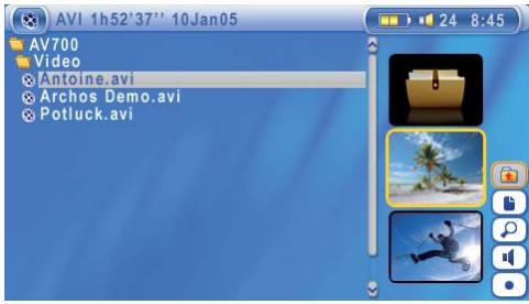 ARCHOS AV700 - 3VIDEO - Playing Video Files - 2