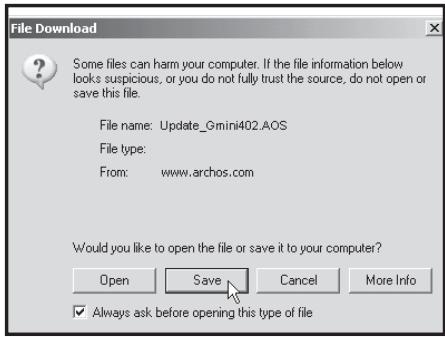 ARCHOS GMINI 402 - Updating the Gmini™ 402 Firmware Operating System (OS) - 1
