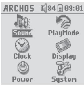 ARCHOS GMINI XS 100 - Changing the Sound Settings - 1