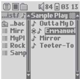 ARCHOS GMINI XS 100 - Playlist Menu Options - 2