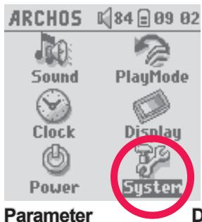ARCHOS GMINI XS 100 - Changing the System Settings - 1