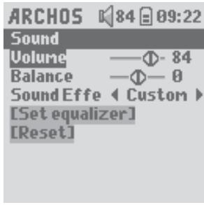 ARCHOS GMINI XS 100 - Changing the Sound Settings - 3