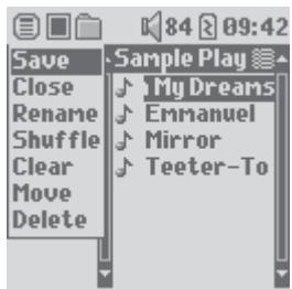 ARCHOS GMINI XS 100 - Playlist Menu Options - 1
