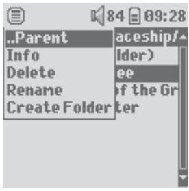 ARCHOS GMINI XS 100 - Contextual Menu on a File - 1