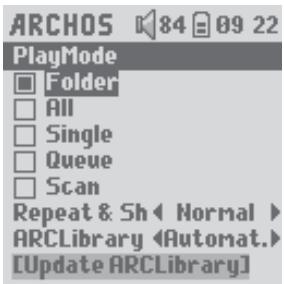 ARCHOS GMINI XS 100 - Changing the PlayMode Settings - 3