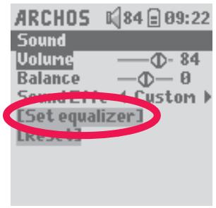 ARCHOS GMINI XS 100 - Customizing the equalizer - 1