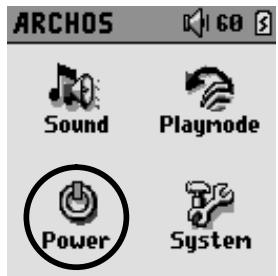 ARCHOS GMINI XS 200 - Changing the Power Settings - 1