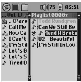ARCHOS GMINI XS 200 - Playlist Menu Option - 2