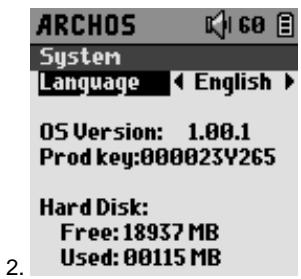 ARCHOS GMINI XS 200 - Changing the System Settings - 2