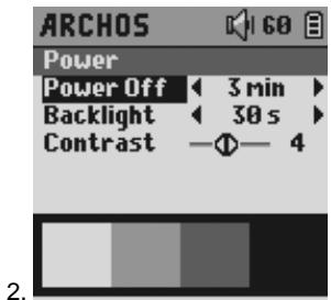 ARCHOS GMINI XS 200 - Changing the Power Settings - 2