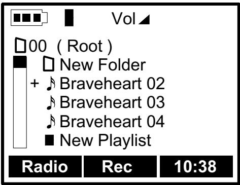 ARCHOS JUKEBOX FM RECODER - Jouer une liste de lecture : - 1