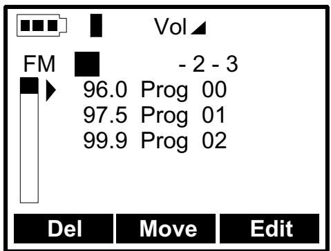 ARCHOS JUKEBOX FM RECODER - List des stations de radio présélectionnées en mémoire : - 2