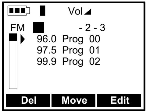ARCHOS JUKEBOX FM RECODER - List des stations de radio présélectionnées en mémoire : - 1