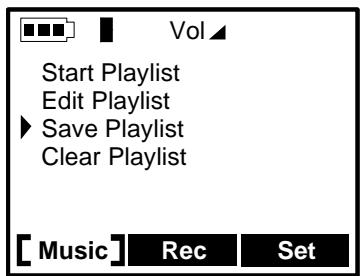 ARCHOS JUKEBOX FM RECORDER - 2) Playlist Submenu - 1
