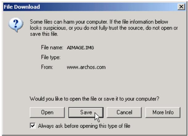 ARCHOS PMA 400 - Step 1 Download the file aimage.img - 1
