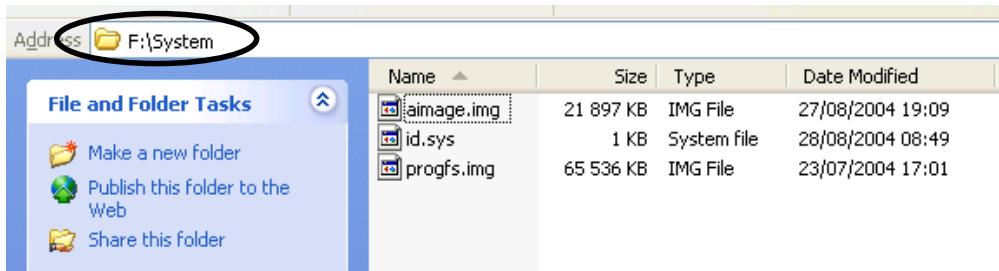 ARCHOS PMA 400 - Step 3. Copy the aimage.img file to the PMA430 System Folder - 1